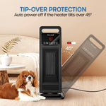 Ecowell 21" Tower Heater with Remote 2000W Ceramic Warm Air Fan Portable Heater for Home Bedroom Office