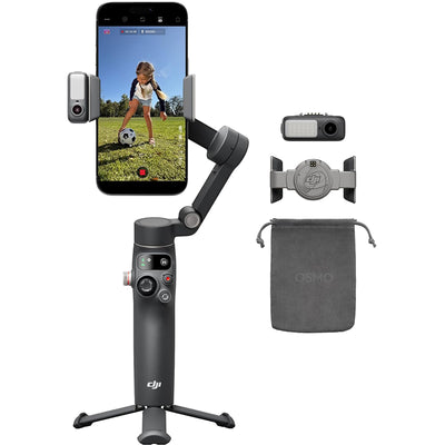 LinkMejor Osmo Mobile 8 Smartphone Gimbal Stabilizer 3-Axis Built-In Tracking Audio Light 10H Battery Extension Rod Tripod Vlog Kit
