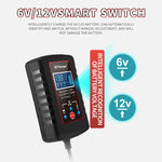 RJTianye 6V 12V 2A Car Smart Battery Charger ASE Adapter Automatic Float Charge Motorcycle Lawn Mower Tractor Lead Acid AGM Battery