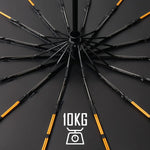 16-Bone Double Fully Automatic Rain Umbrella Keel Wooden Handle Sun Protection Umbrellas Large Folding Business Umbrella For Sunny Rainy Days