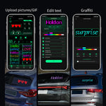 2PCS Devil Eyes Lights APP Control LED Display USB Flexible Screen Panel for Car Back Window Dynamic Personalized Big Eye Lights Truck Windshield Remote bluetooth Control