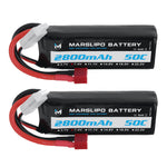 LinkMejor 7.4V 2800mAh 50C 2S Lipo Battery T Plug for RC Car