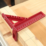 LinkMejor 3D Multi-Angle Framing Square Measuring Ruler Adjustable 0-180 Degree Protractor Aluminum Alloy Anodized Surface Carpenter Triangle Ruler Measurement Tool Marker