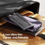 LinkMejor TQ-ZJ07 Multi Angles Adjustable Desktop Phone Holder Stand 4mm Ultra Thin Foldable Card Design 11 Gears Positions for 4-6.7 Inch Smartphones Anti Slip Silicone Pad