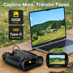 LinkMejor 4K Night Vision Goggle for Adults, Night Vision Binocular with 3.2 Inner HD Display, 36MP Photos, 8X Digital Zoom,7 Level IR, Rechargeable, for Camping, Hunting, Security (Incl. 32GB Card)