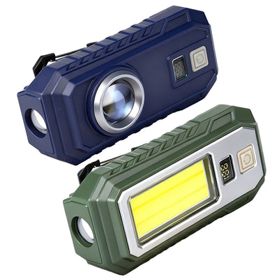 LinkMejor Magnetic Rechargeable LED Work Light with 6 Lighting Modes 13.5W 2400mAh Waterproof Digital Display Flashlight for Camping Outdoor Garage Repairing