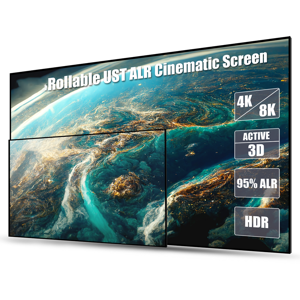 LinkMejor 100Inch ALR Projector Cinematic Screen UST 16:9 170° Viewing Angle Ambient 95% Ceiling Light Giant Cinema Screen