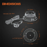 LinkMejor Roof Warning Beacon 12V-24V IP65 Waterproof High Brightness Multiple Modes Strobe Lights