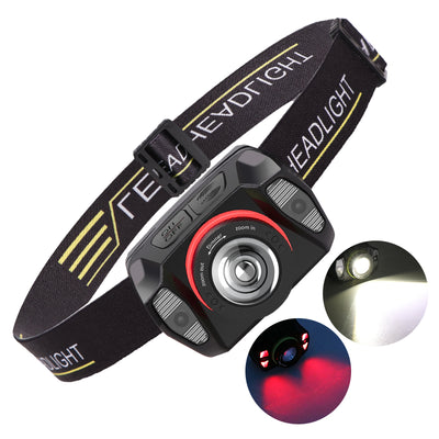 LinkMejor Strong Headlamp LED Head Light Built-In Battery Usb Charging New Wave Sensing Zoom Strong Head Light