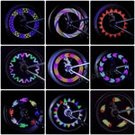 LinkMejor 14 RGB DIY LED Bike Wheel Light Rechargeable Bicycle Warning Lights Waterproof LED Neon Bike Tyre Light for Cycling