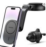 LinkMejor Magnetic Cordless Car Phone Holder Charger Air Vent Suction Cup Navigation Bracket