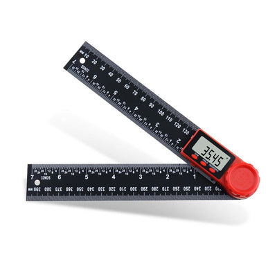 LinkMejor 0-200mm 0-300mm 360 ° LCD Display Carbon Fiber Digital Angle Ruler Inclinometer Electron Goniometer Protractor Angle Finder Meter Measuring Tool