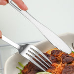IPRee 7PCS Stainless Steel Camping Cutlery Set Portable Travel Picnic Utensils Fork Spoon Outdoor Dinnerware for Hiking