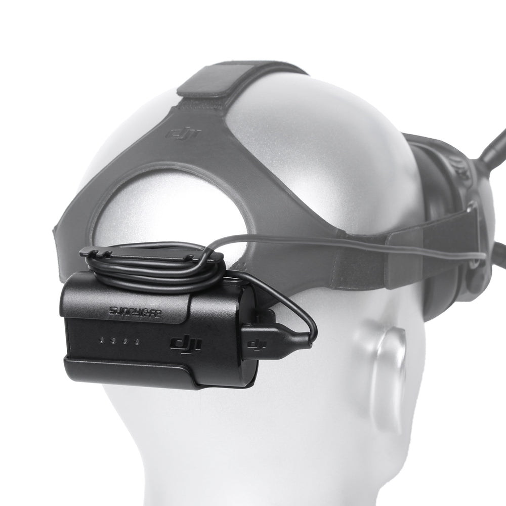 Sunnylife Headband Battery Storage Case Back Clip Holder for DJI FPV Goggles V2 Flying Glasses Power Supply Cable Accessories