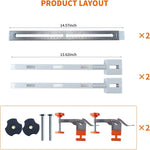 2Pcs DIY Furniture Cabinet Drawer Guide Aid Fixed Carpenter Tools Decoration Necessary Track Guide Installation Fixed Tools Lengthened Bracket Connection Design Stainless Steel Adjustable Height