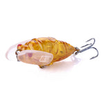 LinkMejor 8PCS Perch Insect Fishing Lures 6.4g 4cm Treble Barb Hooks Artificial Bait for Fishing