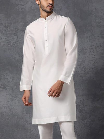 INCERUN Men Robes Long Sleeve Solid Color Long Tops Stand Collar Button Long Shirt with Side Pocket Casual Daily Male Robes