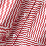 LinkMejor Women's Striped Shirt Summer 3/4 Sleeve Lantern Sleeve Front Pockets Casual Blouse Top