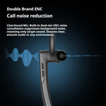 BX-N19-JL TWS Earbuds bluetooth 5.4 Earphone 10mm Dual Composite Diaphragm Coil AAC Audio Dual Mic ENC Noise Cancelling 52H Playback 0.03s Low Game Delay Ergonomics Earhooks Sports Headphones with Charging Case