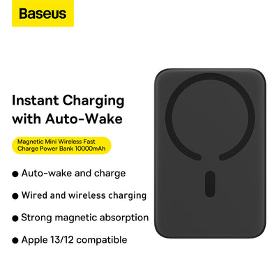 LinkMejor 20W 10000mAh Magnetic Mini Wireless Fast Charge Power Bank for iPhone 13 Pro Max for Samsung Galaxy Note S21 ultra Huawei Mate40 OnePlus 8 Pro