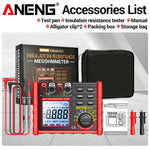 LinkMejor MH15 Insulation Resistance Tester Digital Megohmmeter AC/DC Voltage 0-750V/1000V Capacitance 0-60mF High Accuracy Multimeter 6000 Counts
