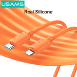 USAMS SJ788 U98 3A PD30W USB-C to iP Cable PD Fast Charging Data Transmission Thickened Copper Core Line 1M Long for iPhone 14 14 Pro 13 Pro Max 12