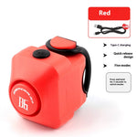 LinkMejor 110dB Bike Electronic Horn Type-C Charging Warning Safety Bicycle Mini Alarm for MTB Handlebar of 22-31.8mm