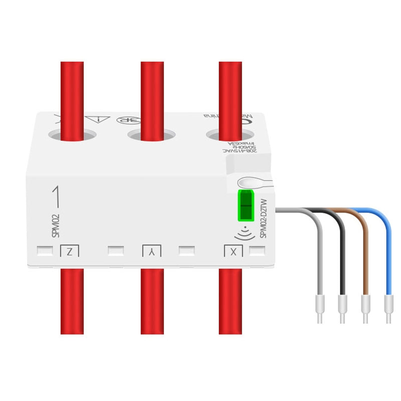 Zemismart 3 Phase WiFi Energy Meter Smart Power Consumption Monitor Max 63A Measure Alarm 208V-415V works with Tuya Smart Life App