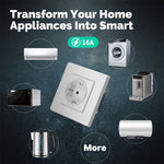 LinkMejor Tuya Zigbe Smart Wall Socket 16A 3500W APP Remote Timer Energy Monitor Voice Control with Alexa Google Assistant
