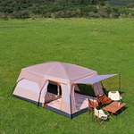 Xmund Thickened Tent, Large Outdoor Camping Tent Suitable for 4-6/6-10 People, a Spacious Canopy Two-bedroom One-living Room Tent with a Mosquito Net, Ideal for Family Camping Overnight at The Beach Or in The Backyard