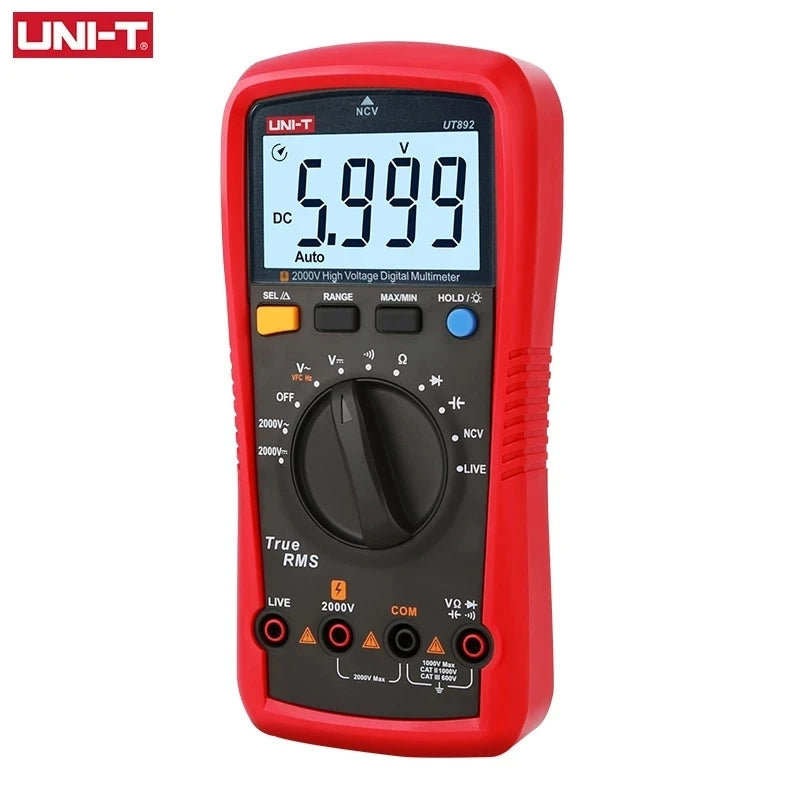 LinkMejor Digital Multimeter UT892 2000V AC DC Voltmeter True RMS Capacitor Tester Frequency Meter NCV LIVE Test