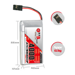 LinkMejor 3.7V 4000mAh 5C 1S LiPo Battery JR Plug for Sanwa M17 Transmitter Receiver