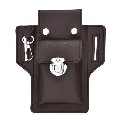 6.9-inch Mobile Phone Bag Men's Multifunctional Anti-theft Waterproof Waist Bag Hang Keys Belted Phone Pouch