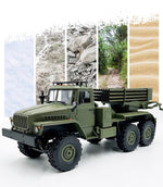 LinkMejor B36-2 1/16 2.4G 6WD RTR Rc Car Hail Rocket Launcher BM-21 Military Truck Rock Crawler Vehicle Models Toy Proportional Control