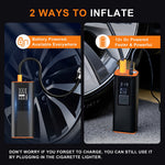 Cordless Smart Car Tire Inflator Dual Screen Display with LED Light Accurate Pressure Measurement Portable Multi-function Car Air Pump
