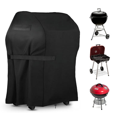 LinkMejor DO WAY BBQ Grill Cover 30x25x47'' Heavy Duty Waterproof Windproof Dust UV Resistant with Handle Straps Storage Bag Windproof Buckle and Shrink Rope for Weber Brinkmann Char-Broil Holland
