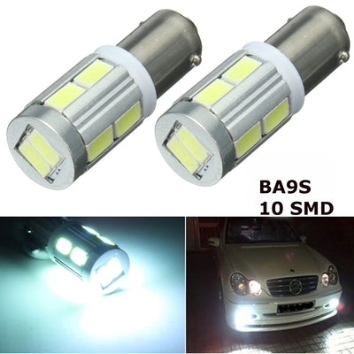 12V 2PCS High Brightness Width Indicator Light Bulb BAX9S H6W 10 SMD White Light LED Car Side Light for BMW 3 Series F30 F31