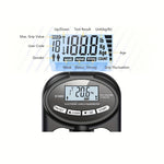 Hand Dynamometer Digital Grip Strength Tester 265 lb 120 kg Max Rechargeable Battery USB LED Display Windproof Rubberized Indoor Outdoor Use
