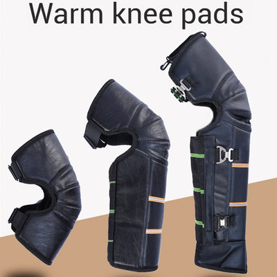 Winter Motorcycle Leggings Guard Warm Windproof Knee Pads Adjustable Strap Cycling Riding Thickened Leg Warmers