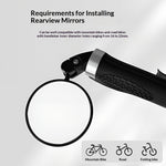 LinkMejor Round Bicycle Rearview Mirror 360° Adjustable Folding HD View Bike Glass Reflective Mirror for 16-22mm Handlebars
