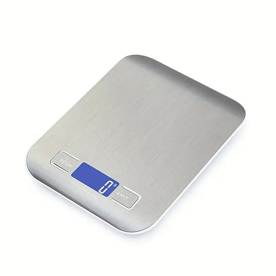 5kg Portable Kitchen Scale Coffee Scale Electronic Stainless Steel Surface LCD Backlit Food Weighing Tool for Precise Measurement 1g