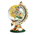 LinkMejor 360° Rotating Transparent Globe World Map Creative Tech Cool Warm Lighting Building Blocks Brick Assembly Kit For Kids Educational Toys Gifts