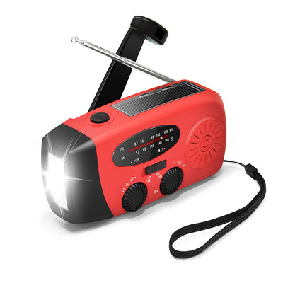 Emergency Radio AM/FM Solar Hand Crank USB Charging Generator 2000mAh Power Bank Flashlight