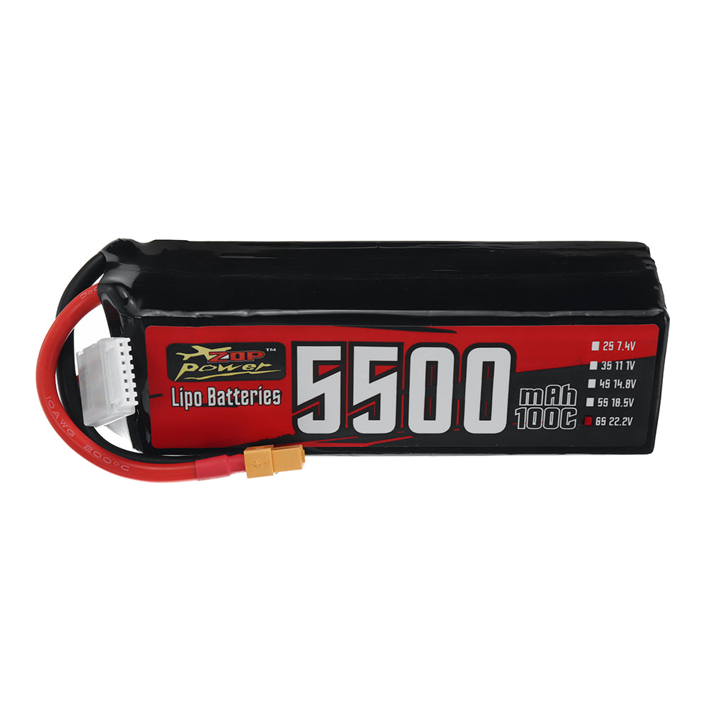 LinkMejor 22.2V 5500mAh 100C 6S 122.1Wh LiPo Battery XT60 Plug for RC Drone