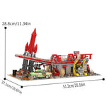 Xbert Brix 66139 RED ROCKET Restaurant Building Block Set 2447PCS 66141 Aerospace Building Block Set 1623PCS Brick Assembly Kit for Children's Gifts Creative Desktop Ornaments Toys
