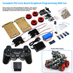 4WD Smart Robot Car Kit HU-011A DIY Mecanum Wheel Programmable Chassis Infrared Tracking Ultrasonic Avoidance Bluetooth Remote Control Coding
