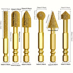 Heavy Duty Rotary Chisels Hexagonal Handle 6pcs Set Compatible with Electric Drills for Metal Stone Ceramic Woodworking Grinding Polishing Carving Precision Cutting Tools High Performance Tips