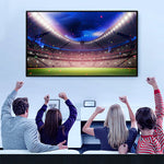 84/100/120-inch Metal Anti Light Projector Screen 4K HD Foldable Home Theater Movie Screen with Black Border Grommets Indoors Portable Ambient Light Rejecting