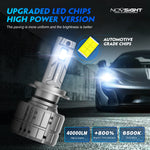 LinkMejor A500-N60 2PCS 40000LM/Pair Car Headlight LED Bulbs High/Low Beam Kit 6500K Headlamp IP68 Waterproof White Light
