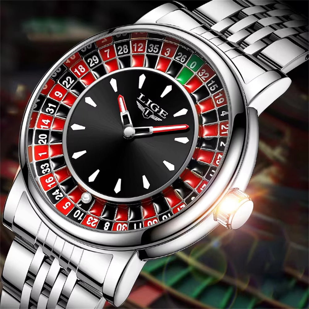 LinkMejor Stylish Dial Design Men's Quartz Watch Waterproof Luminous Business Casual Wristwatch